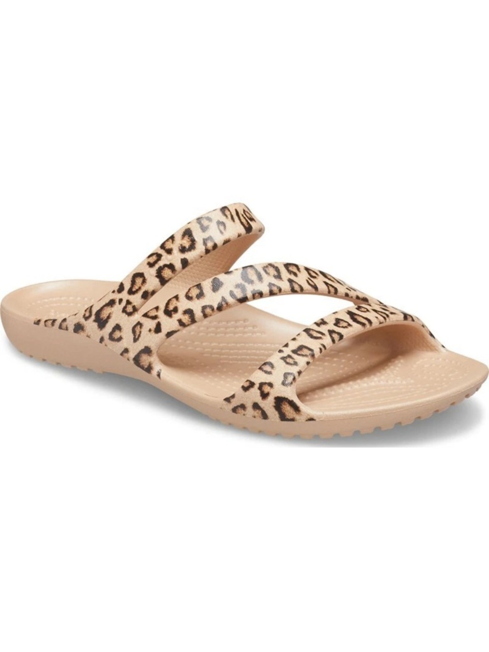Crocs Kadee II Leopard Print Sandal Tan Black Size 9